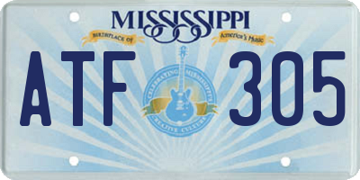 MS license plate ATF305