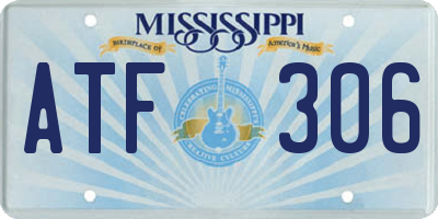 MS license plate ATF306
