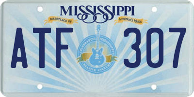 MS license plate ATF307