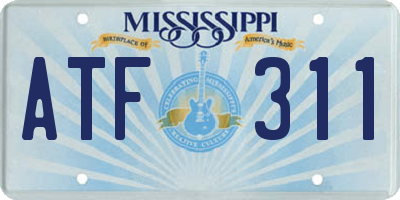 MS license plate ATF311