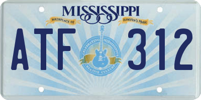 MS license plate ATF312