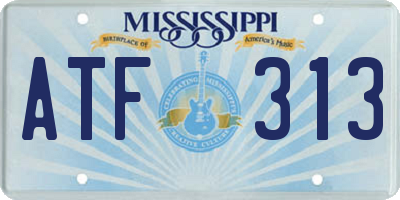 MS license plate ATF313