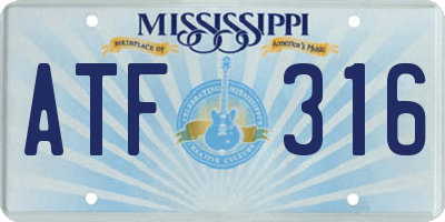 MS license plate ATF316