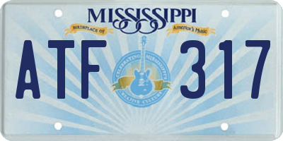MS license plate ATF317