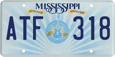 MS license plate ATF318