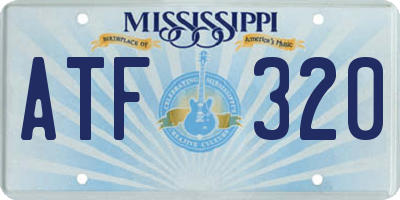 MS license plate ATF320