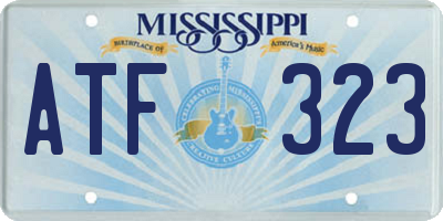 MS license plate ATF323