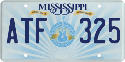 MS license plate ATF325