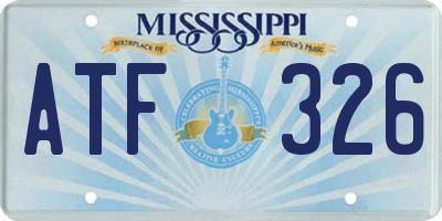 MS license plate ATF326