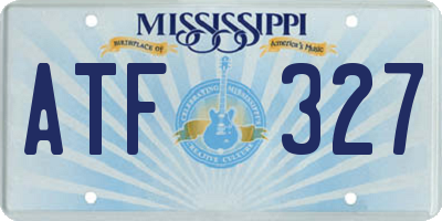 MS license plate ATF327