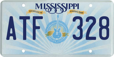 MS license plate ATF328