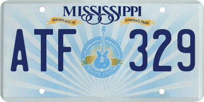 MS license plate ATF329