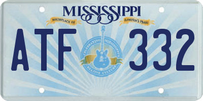 MS license plate ATF332
