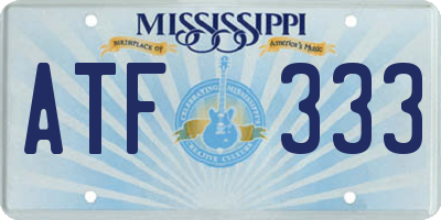 MS license plate ATF333