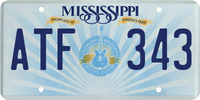 MS license plate ATF343