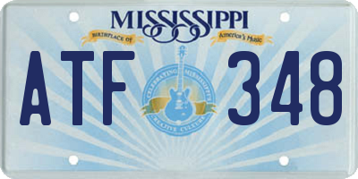 MS license plate ATF348