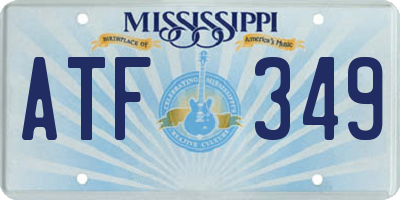 MS license plate ATF349