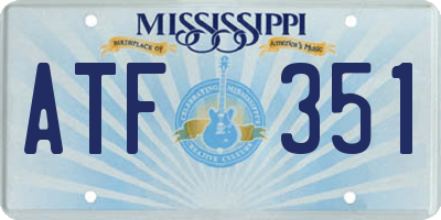 MS license plate ATF351