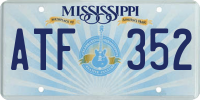 MS license plate ATF352