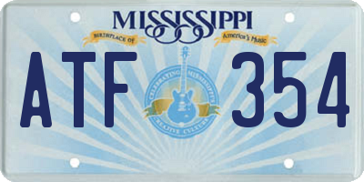 MS license plate ATF354