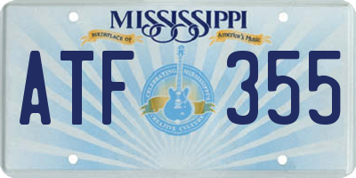MS license plate ATF355