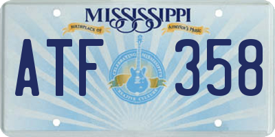 MS license plate ATF358