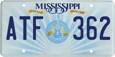 MS license plate ATF362