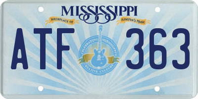 MS license plate ATF363