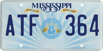 MS license plate ATF364