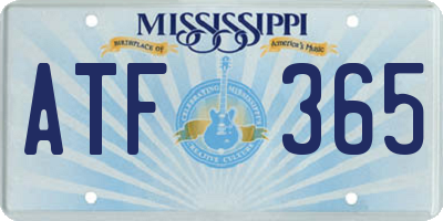 MS license plate ATF365
