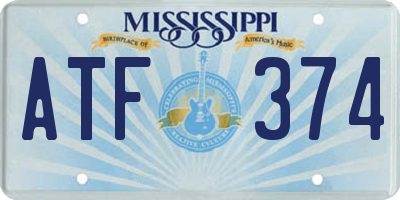 MS license plate ATF374