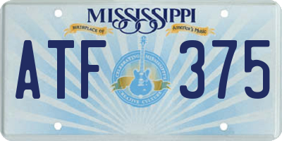 MS license plate ATF375