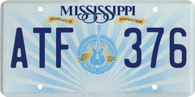 MS license plate ATF376