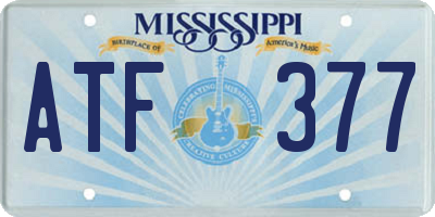 MS license plate ATF377