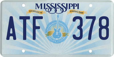 MS license plate ATF378
