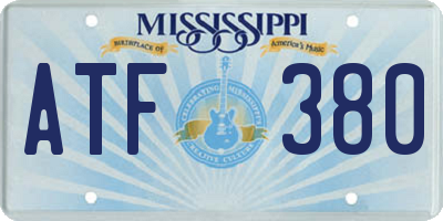 MS license plate ATF380