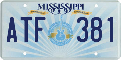 MS license plate ATF381