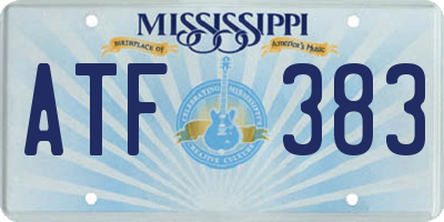 MS license plate ATF383