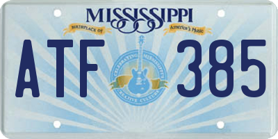 MS license plate ATF385
