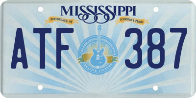 MS license plate ATF387
