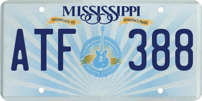 MS license plate ATF388