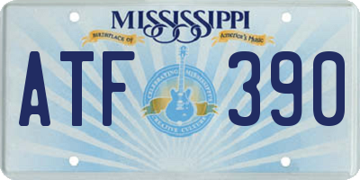 MS license plate ATF390
