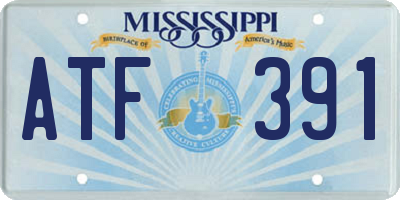 MS license plate ATF391