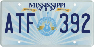 MS license plate ATF392