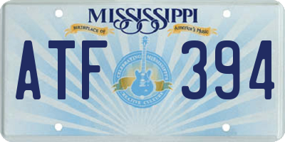 MS license plate ATF394