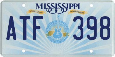 MS license plate ATF398