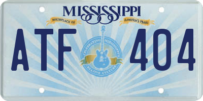MS license plate ATF404