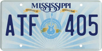MS license plate ATF405