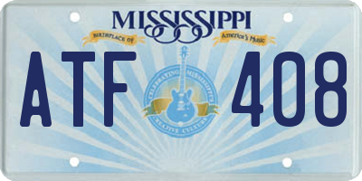 MS license plate ATF408