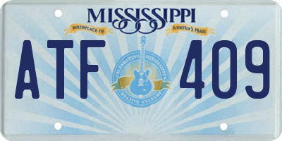 MS license plate ATF409